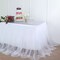 14 ft x 48" White TABLE SKIRT 2 Layers Tulle Satin Wedding Party Decorations
